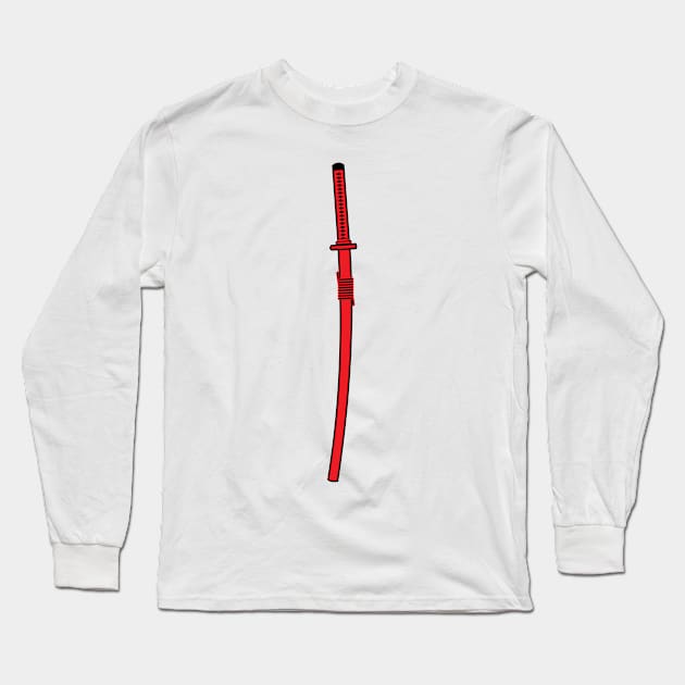 katana (red) Long Sleeve T-Shirt by PabloDeChenez